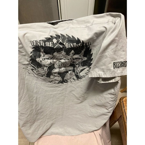 Rare BLIZZARD Red Kap WORLD OF WARCRAFT Jinx Men’s Employee Utility Shirt Large - Picture 3 of 3